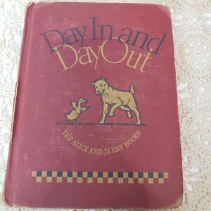 Vintage 1936 Red Childrens Illustrated School Book Junk Journaling Crafts